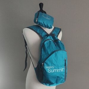 Set Of Two Celebrity Cruises Lightweight Teal Backpacks Multiple Compartments